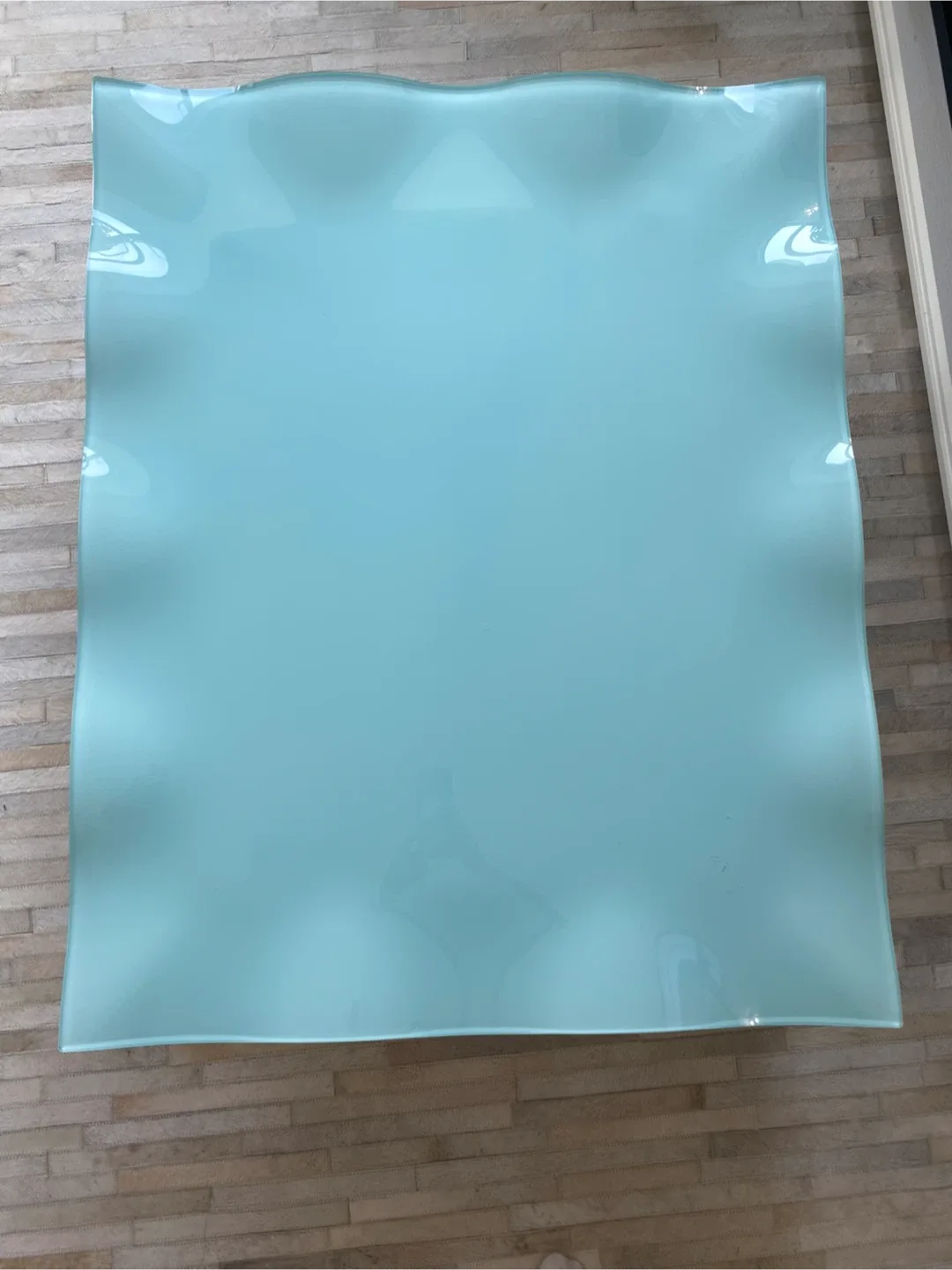 Light Blue Glass Coffee Table 36x36" image indicator(5)