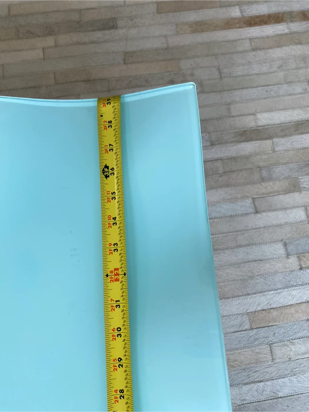 Light Blue Glass Coffee Table 36x36" image indicator(2)