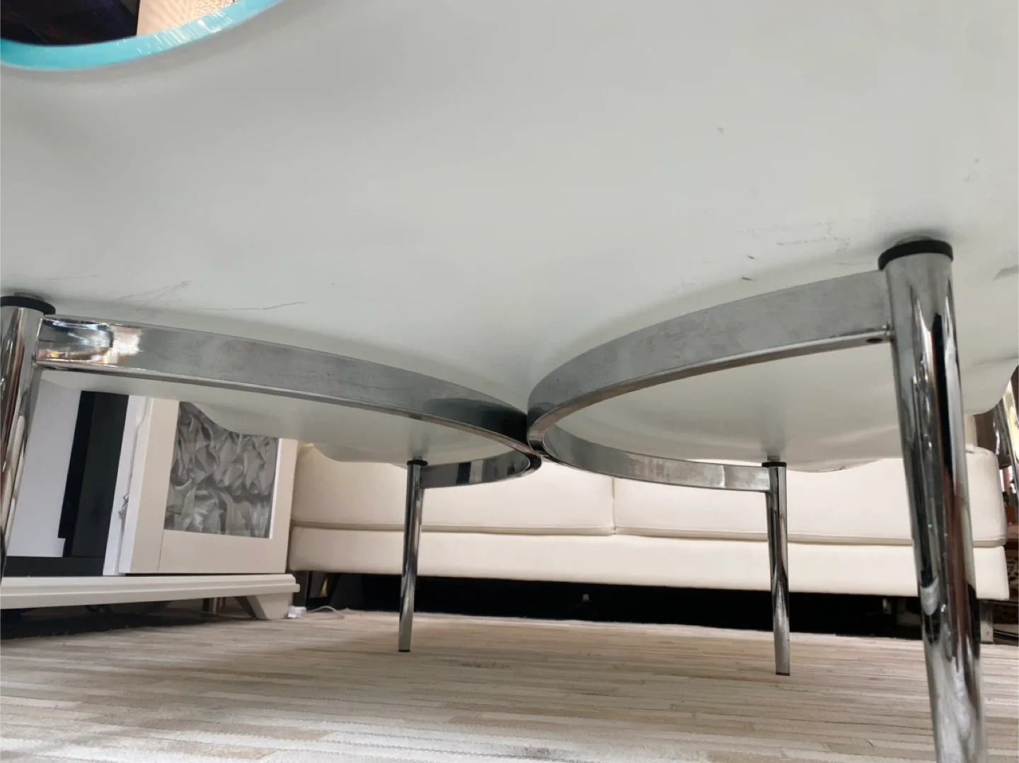 Light Blue Glass Coffee Table 36x36" image indicator(10)