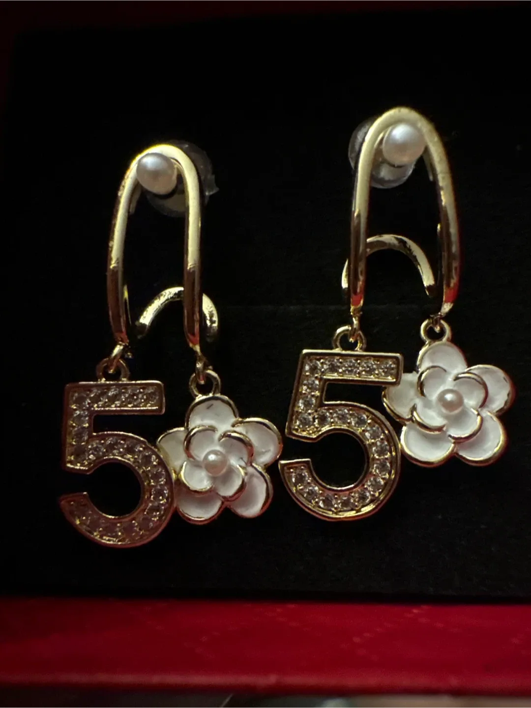 No. 5 Flower Drop Earrings New thumbnail