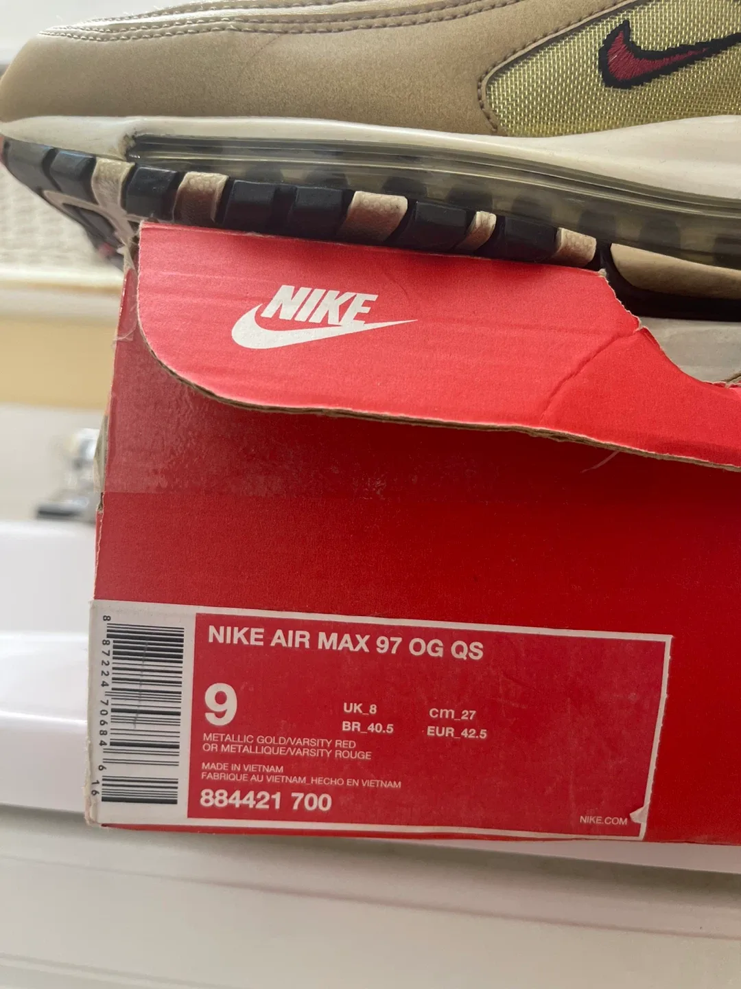 Nike Air Max 97 OG QS Metallic Gold (Size 9) image indicator(3)