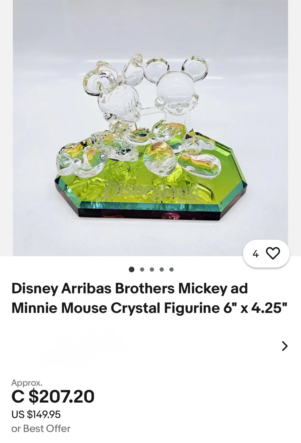 Disney Arribas Crystal Mickey & Minnie Figurine image indicator(3)