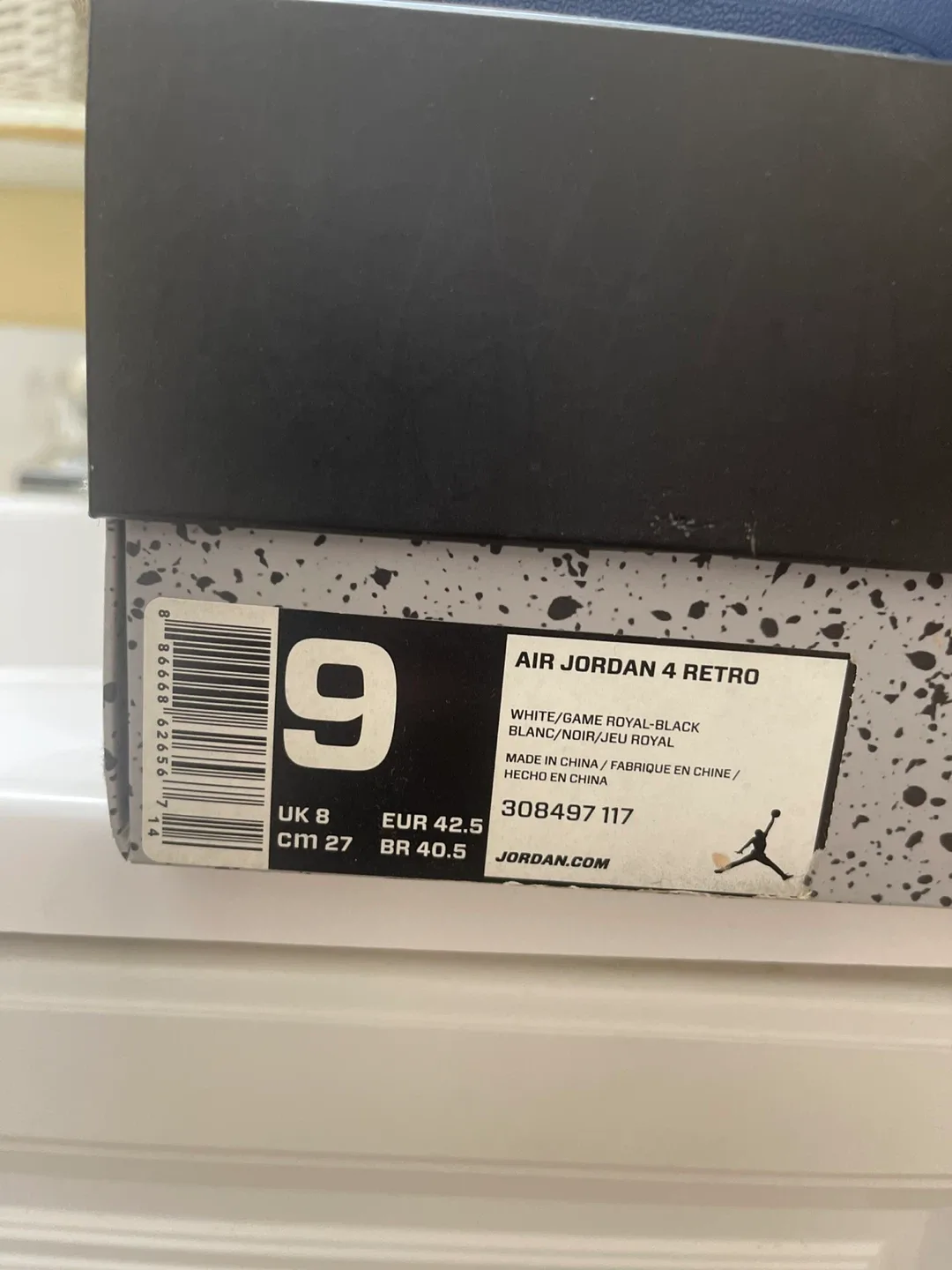 Air Jordan 4 Retro White/Game Royal Size 9 image indicator(3)