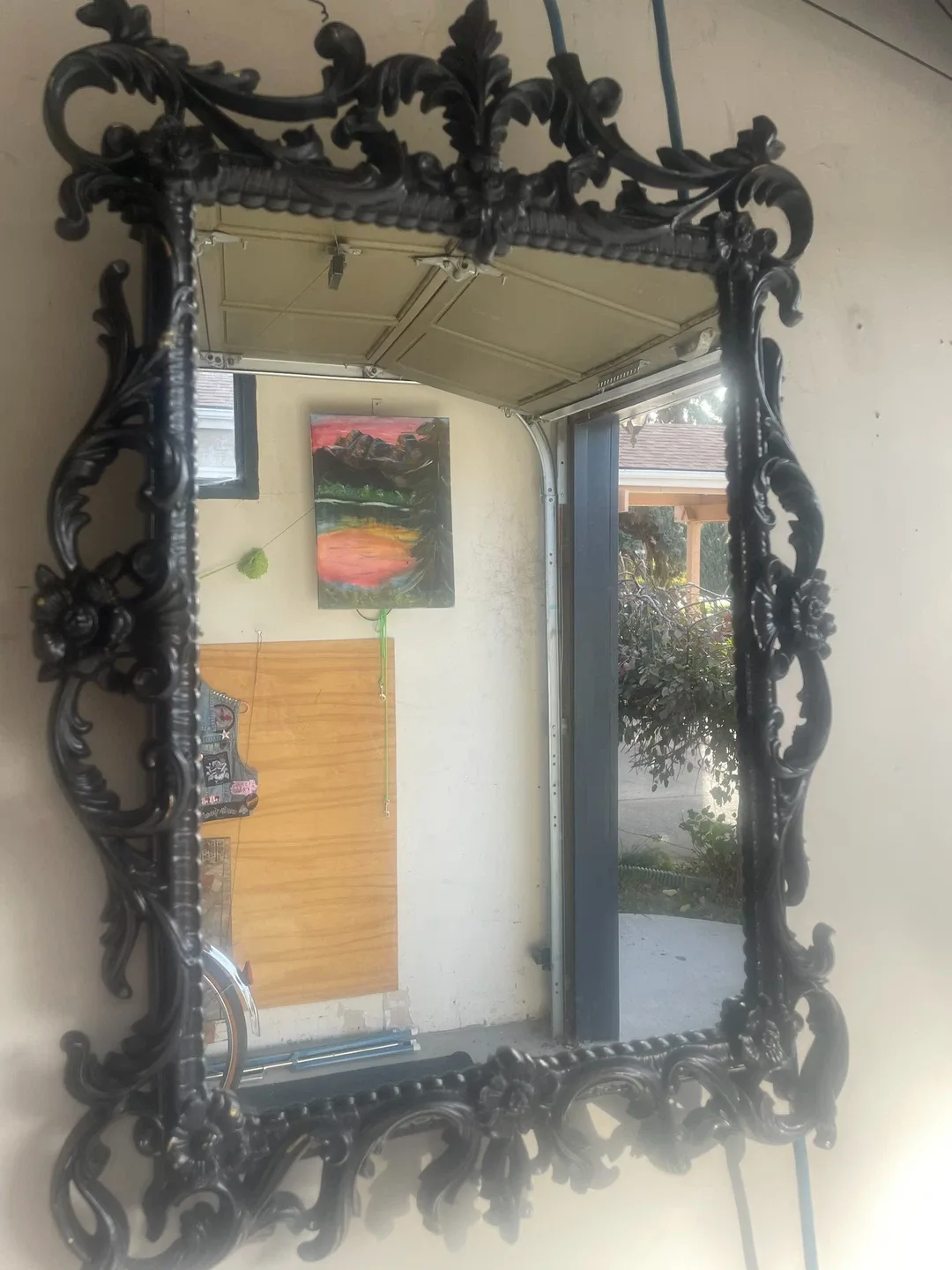 Ornate Black Framed Mirror image indicator(2)