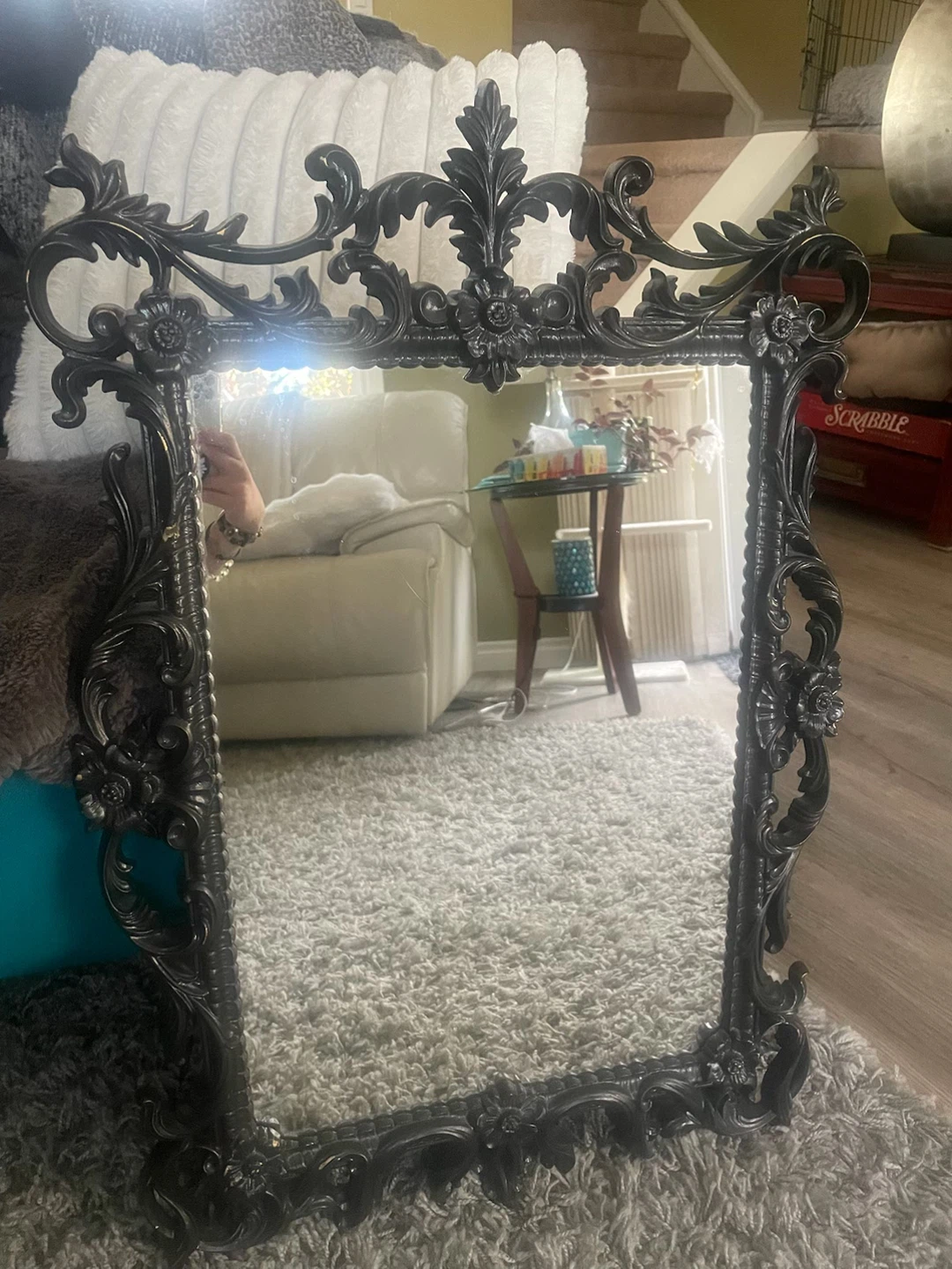 Ornate Black Framed Mirror