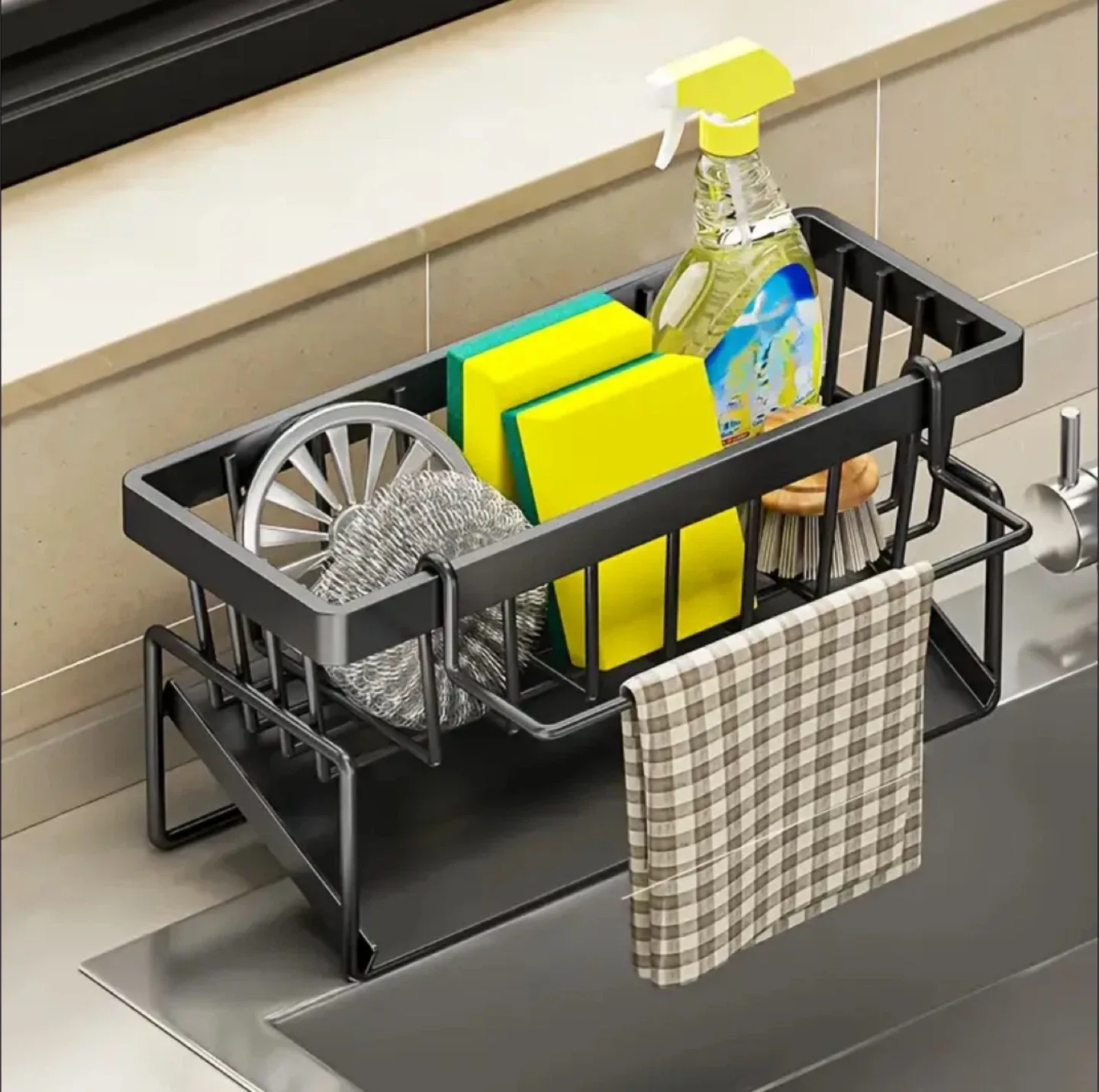 Kitchen Sink Organizer w/ Dishcloth Holder image indicator(2)