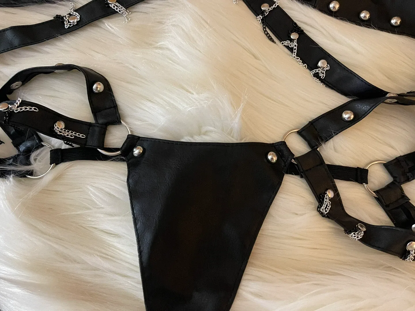 Sexy leather chain lingerie image indicator(3)