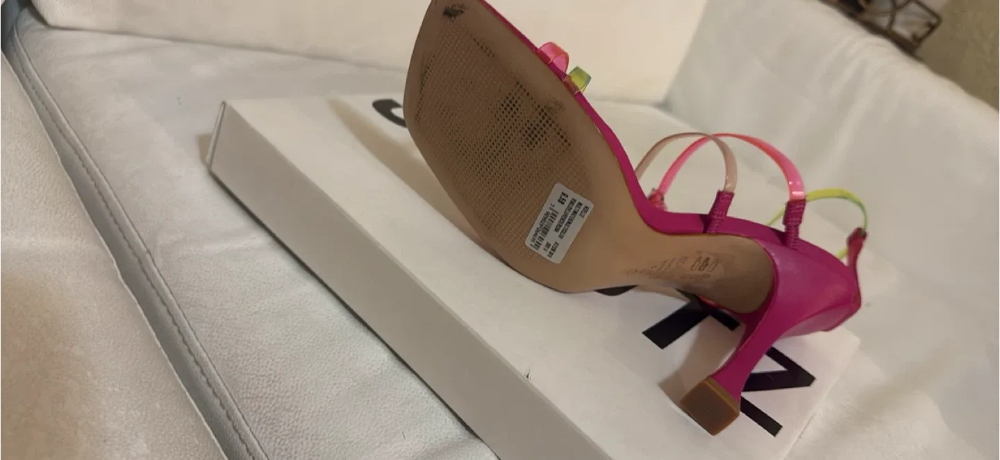 Schutz Pink Strappy Heels Size 8 image indicator(3)