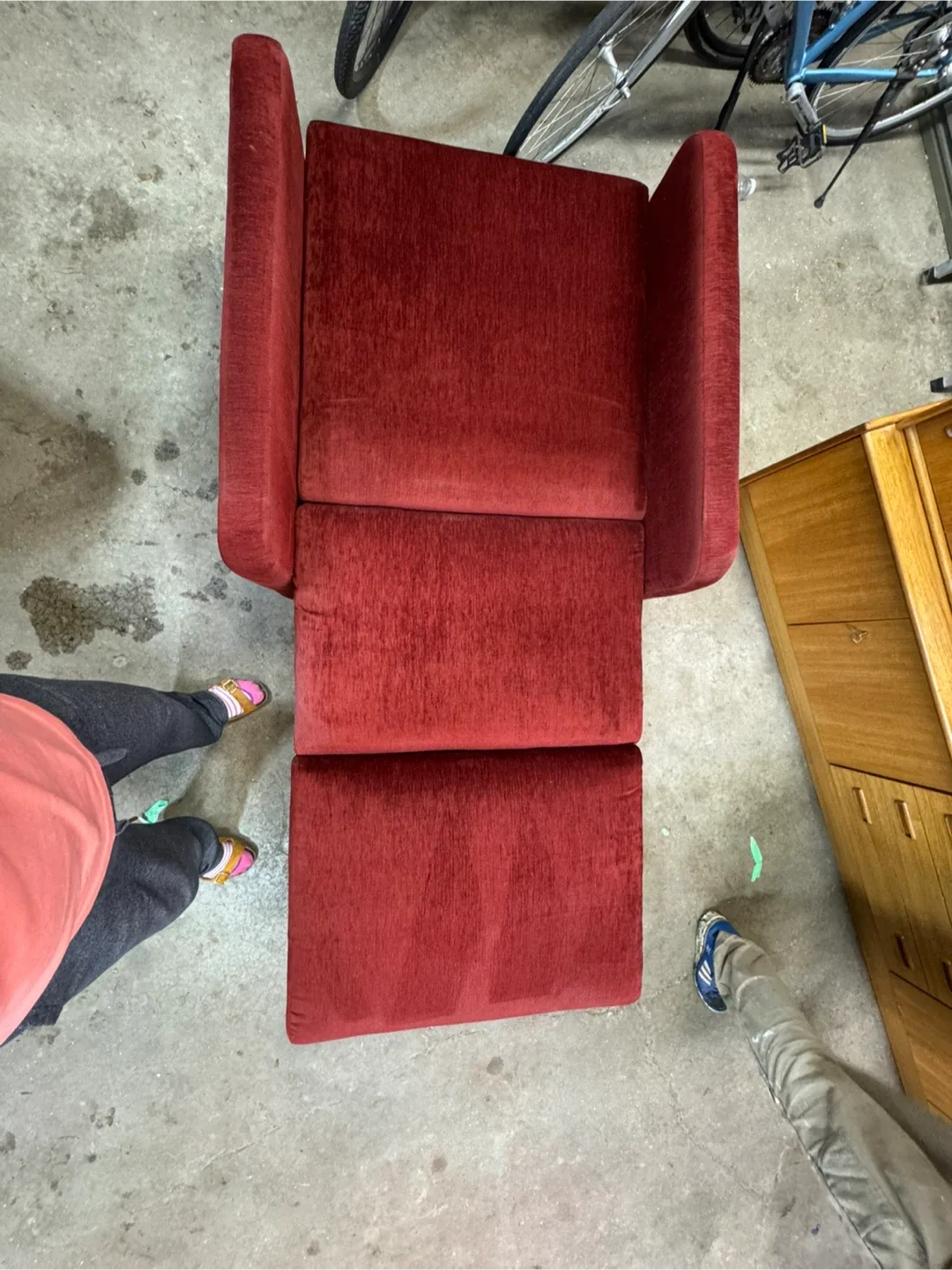 Red Armchair Bed with Storage image indicator(2)