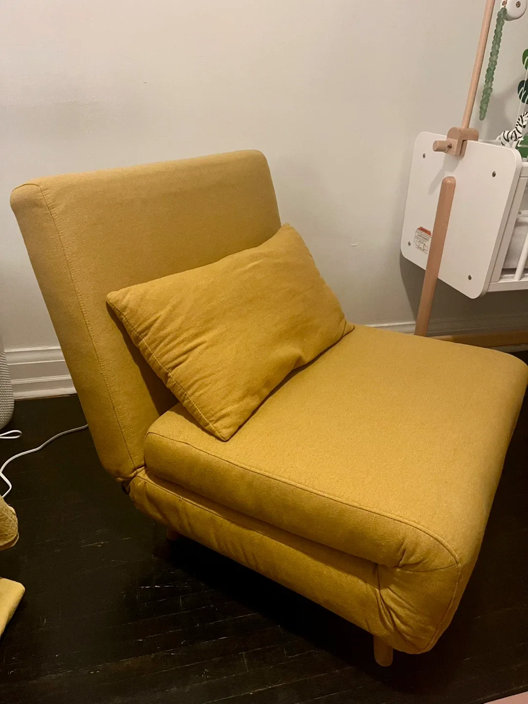 Yellow Convertible Chair Bed - Like New!