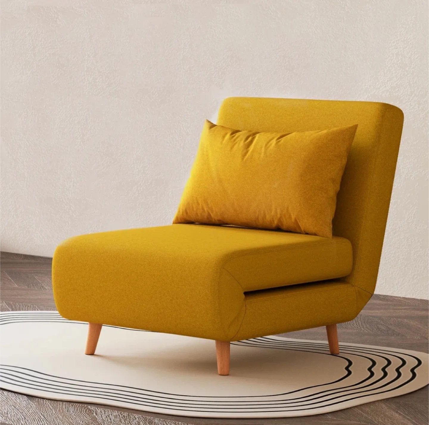 Yellow Convertible Chair Bed - Like New! image indicator(3)