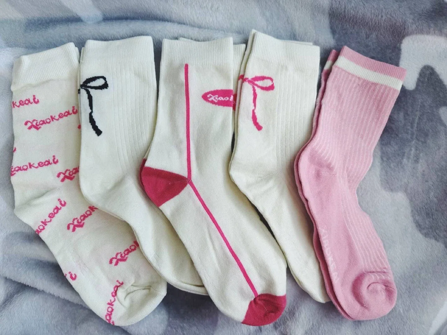 Socks cute pink bow - 5 pairs thumbnail