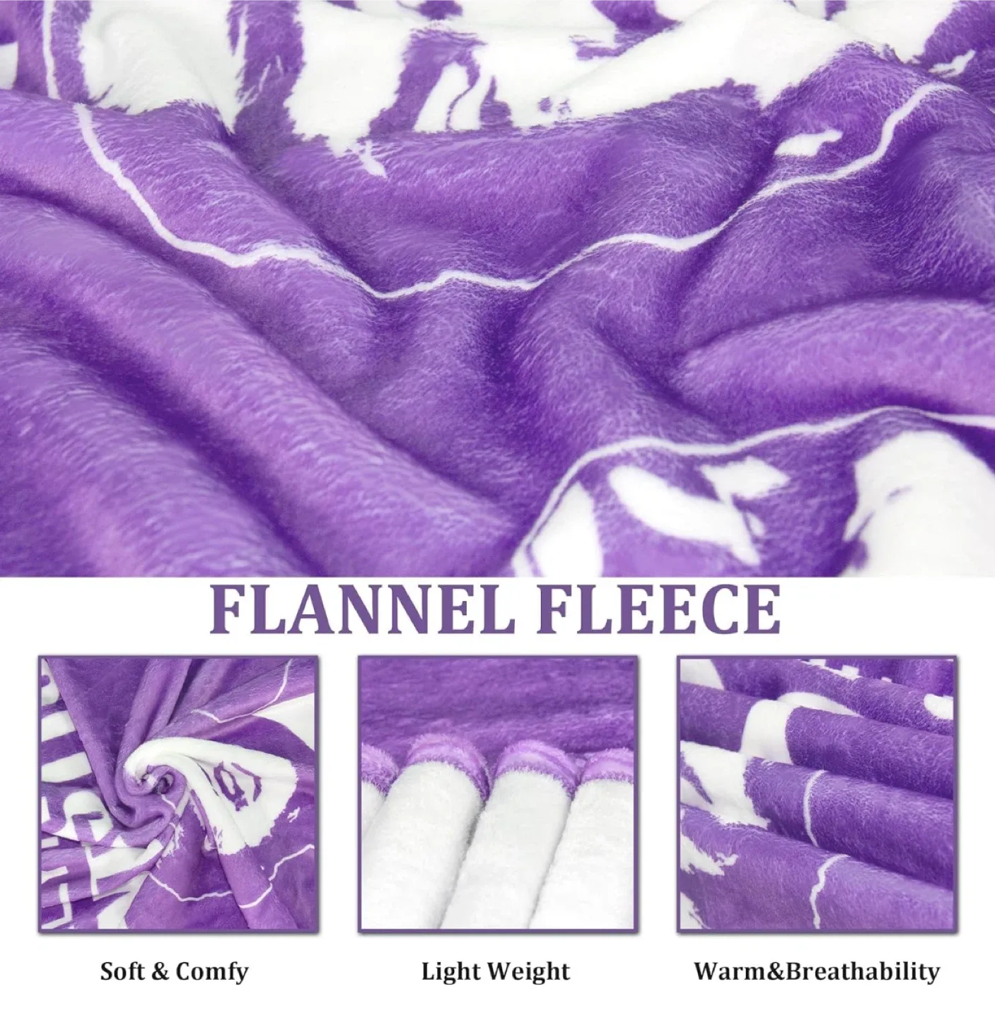 Donald Trump - Flannel Fleece Throw Blanket - Purple image indicator(3)