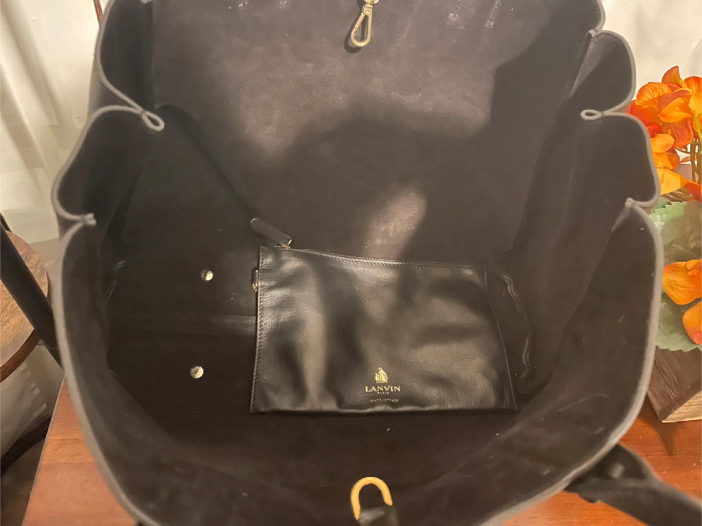Lanvin Black Leather Tote Bag