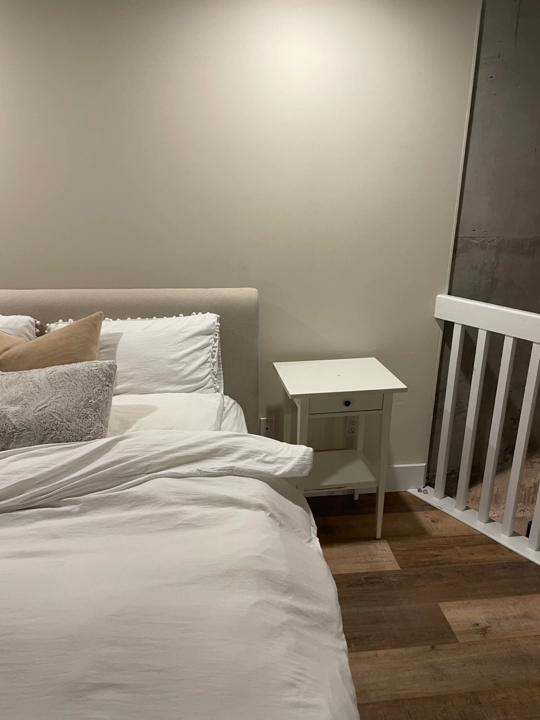 IKEA White Bedside Table with Drawer - photo 2