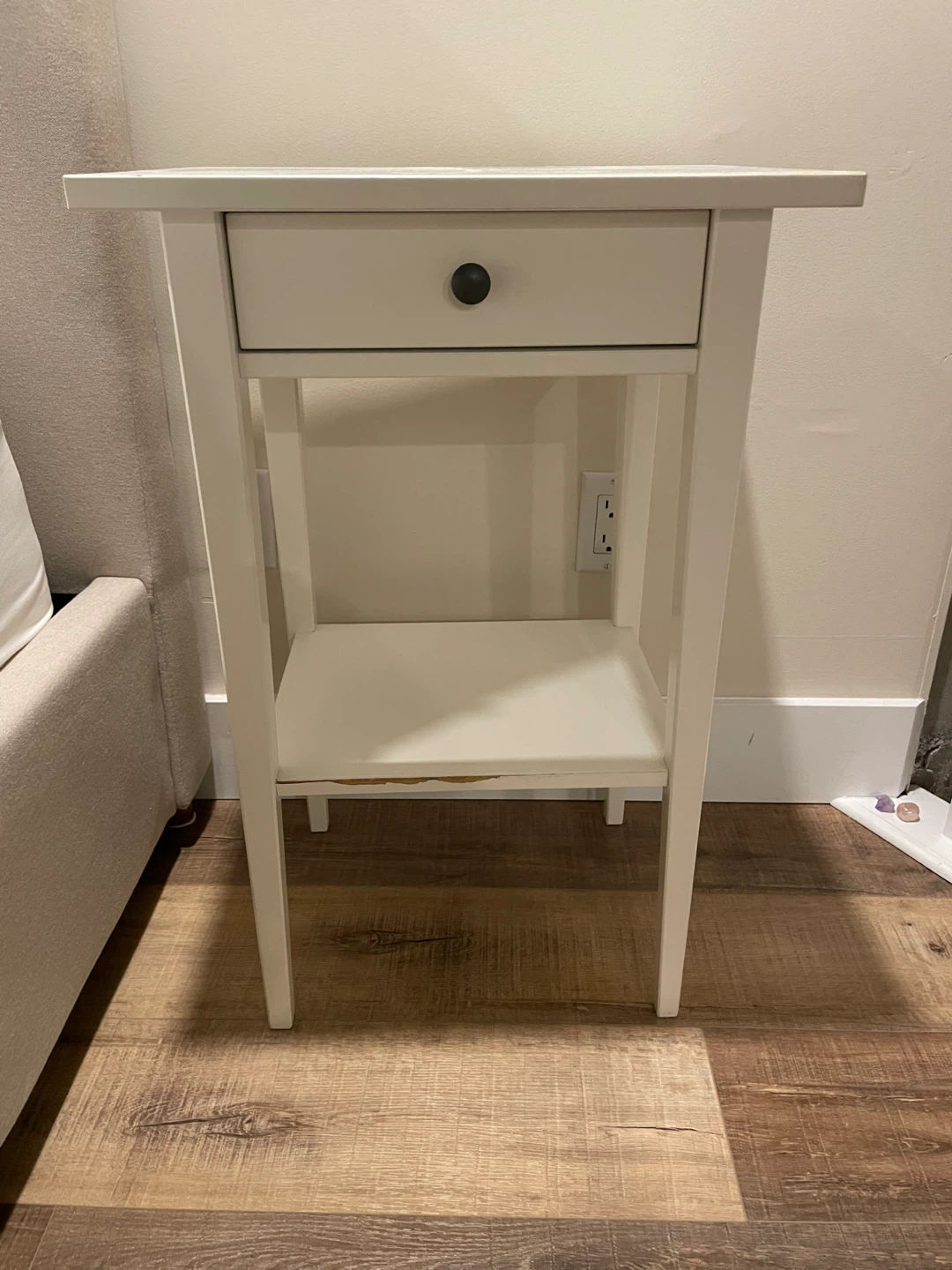 IKEA White Bedside Table with Drawer