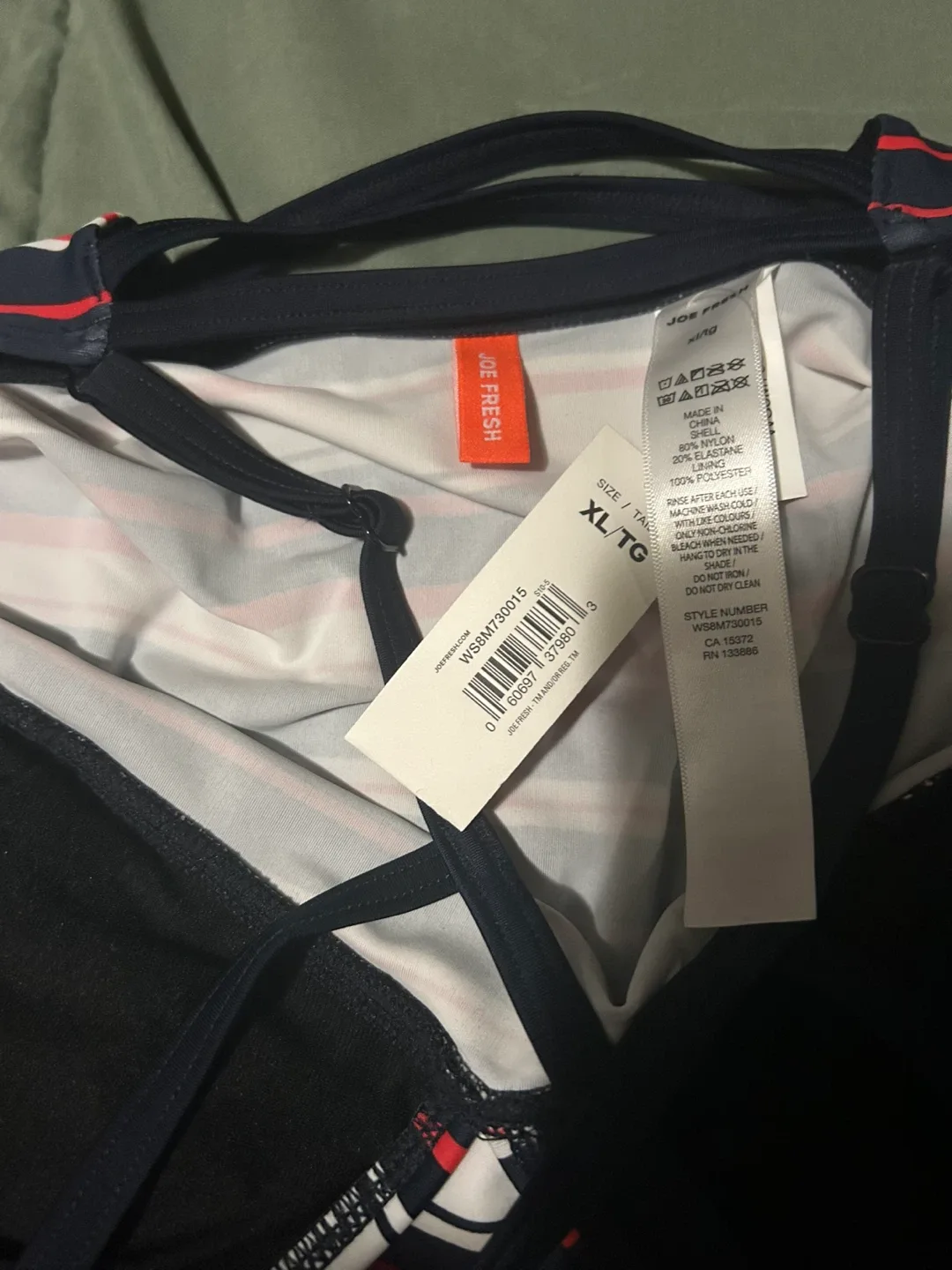 Joe Fresh Striped Tankini Top - Size XL image indicator(3)