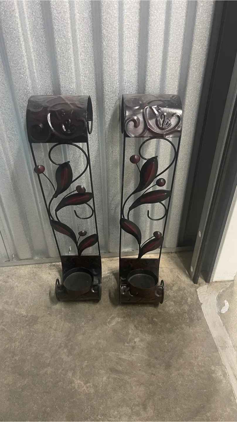 Pair of Metal Candle Holders thumbnail