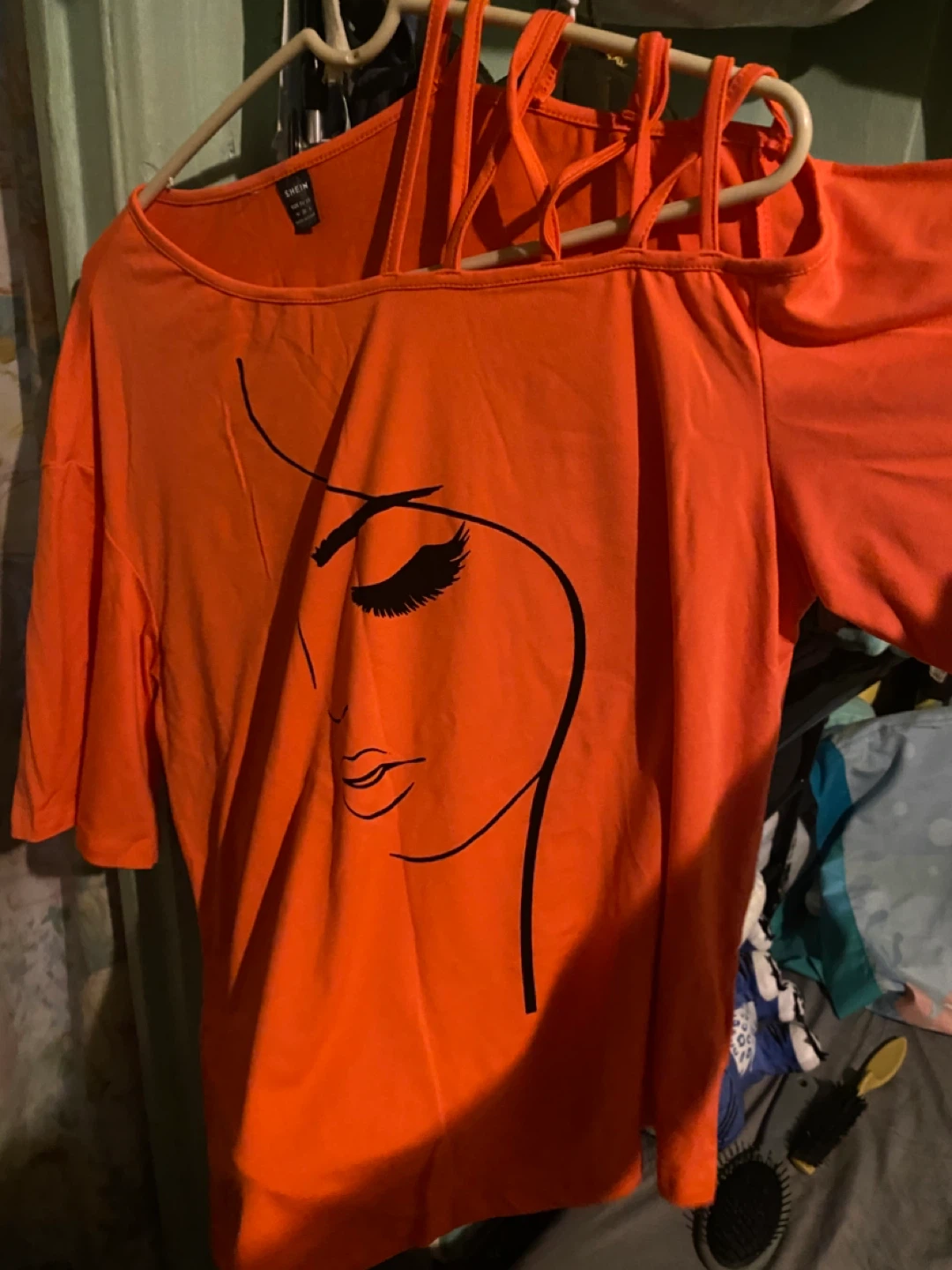 Shein Orange Graphic T-Shirt - Size M