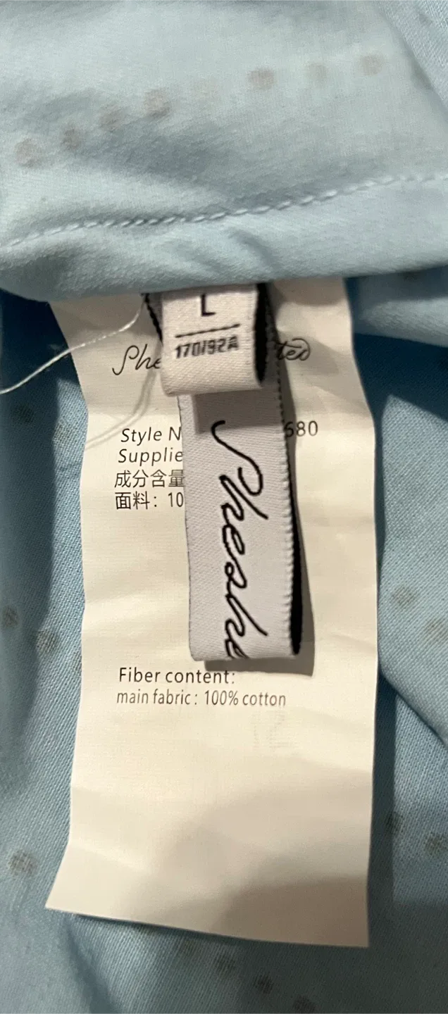 Light Blue Cotton Button-Up Shirt - Size L #freecycle image indicator(3)