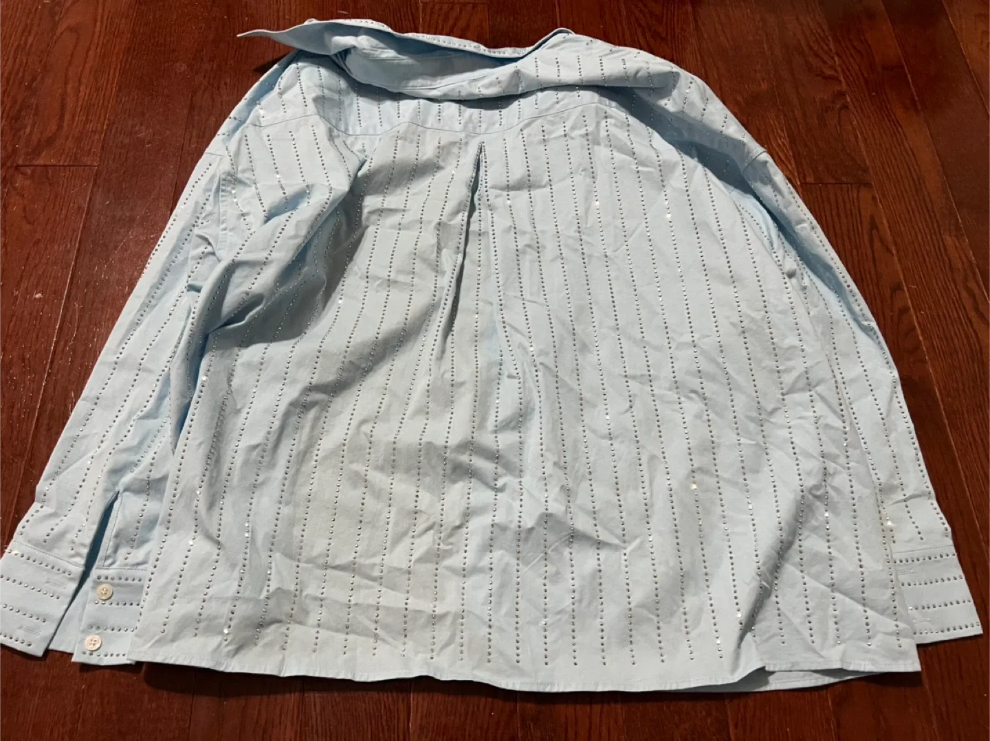 Light Blue Cotton Button-Up Shirt - Size L #freecycle image indicator(2)