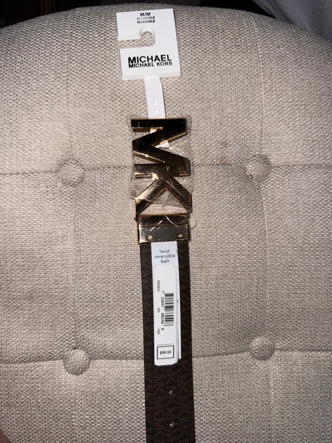 New Michael Kors Reversible Belt - Brown/Black - Size M/M image indicator(5)