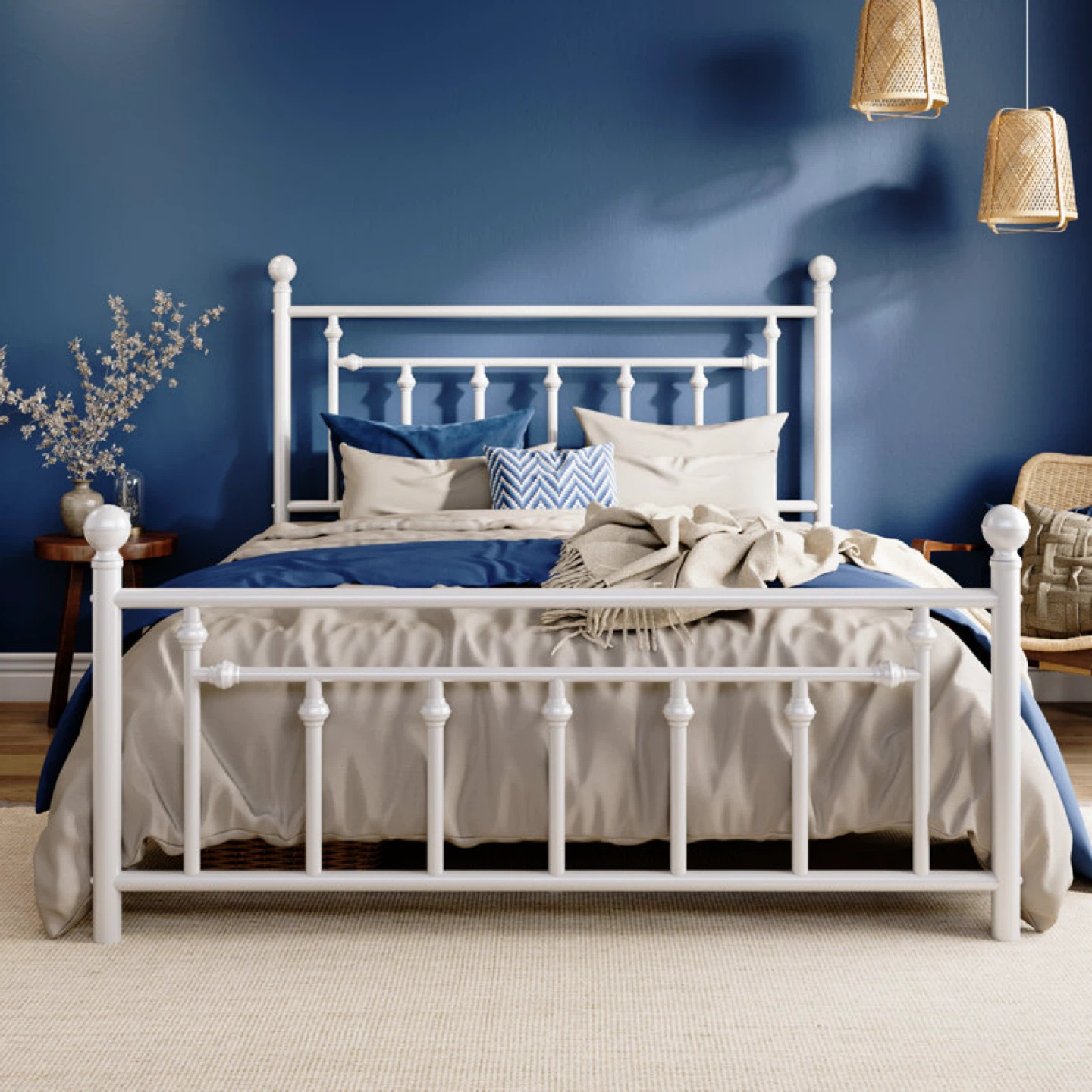White Metal Bed Frame - photo 2