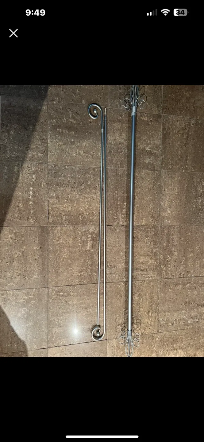 Silver Curtain Rods with Decorative Ends thumbnail