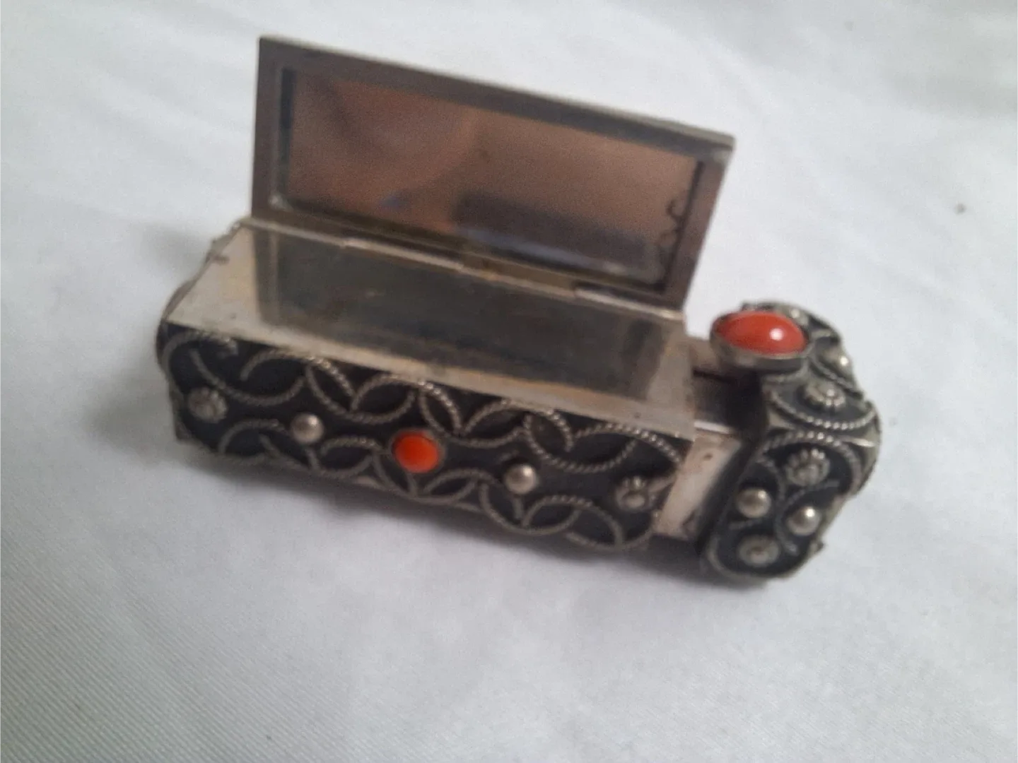 Vintage Silver Lipstick Holder with Mirror image indicator(3)