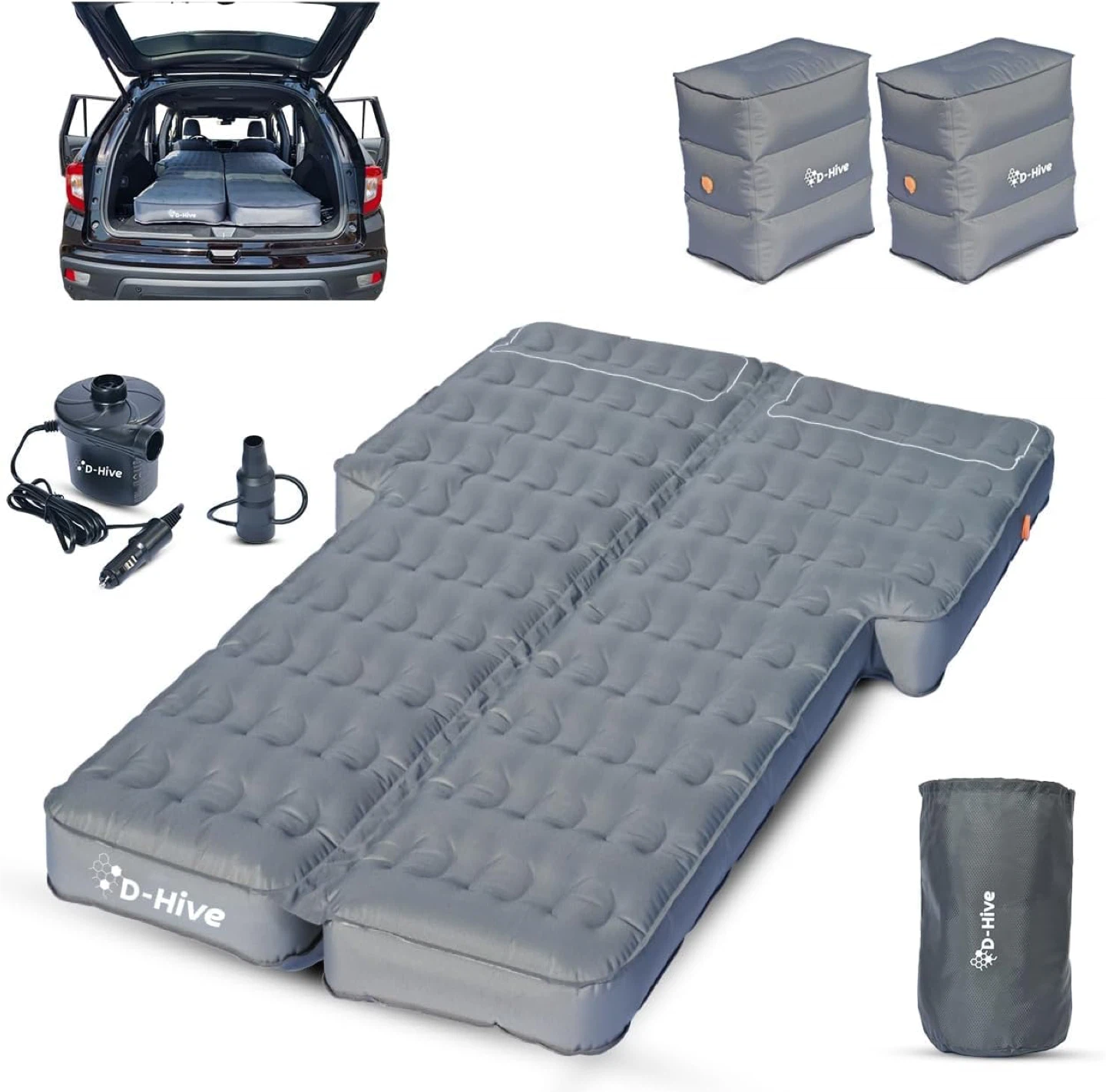 D-Hive SUV Air Mattress for Car Camping W Electric Pump