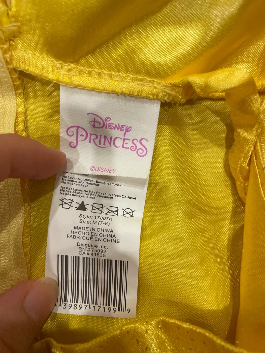 Disney Princess Belle Costume (Size M 7-8) with Wig image indicator(4)