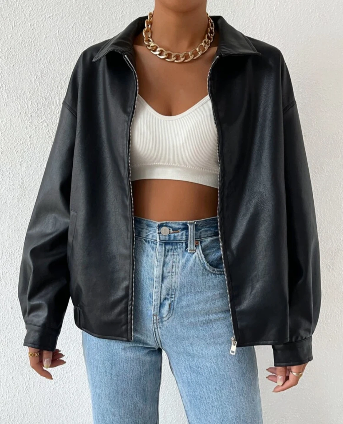 Black Leather Jacket Size 4