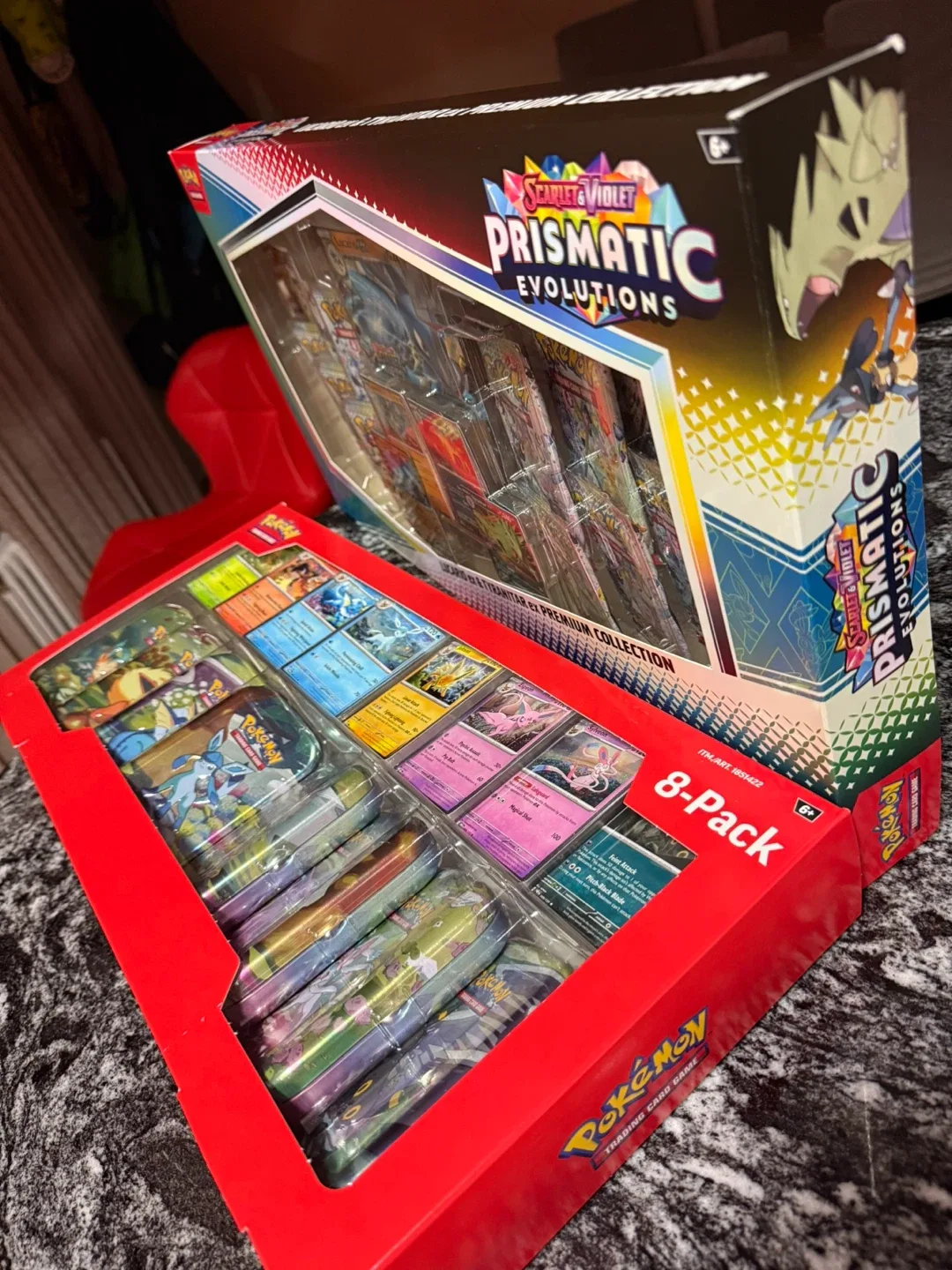 Pokemon Lucario & Tyranitar Box and Prismatic Evolutions 8-Pack image indicator(3)