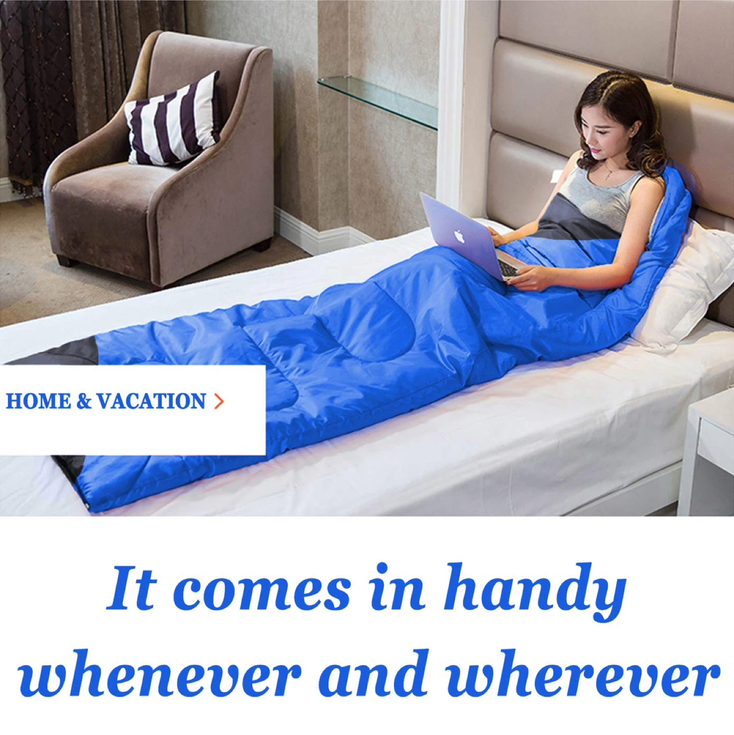 Tuphen Kids Camping Sleeping Bags w Carry Bag - Black + Blue - photo 5