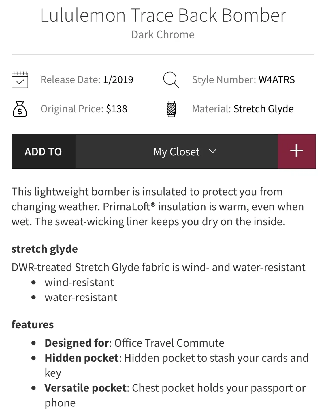 Lululemon Bomber Jacket image indicator(9)
