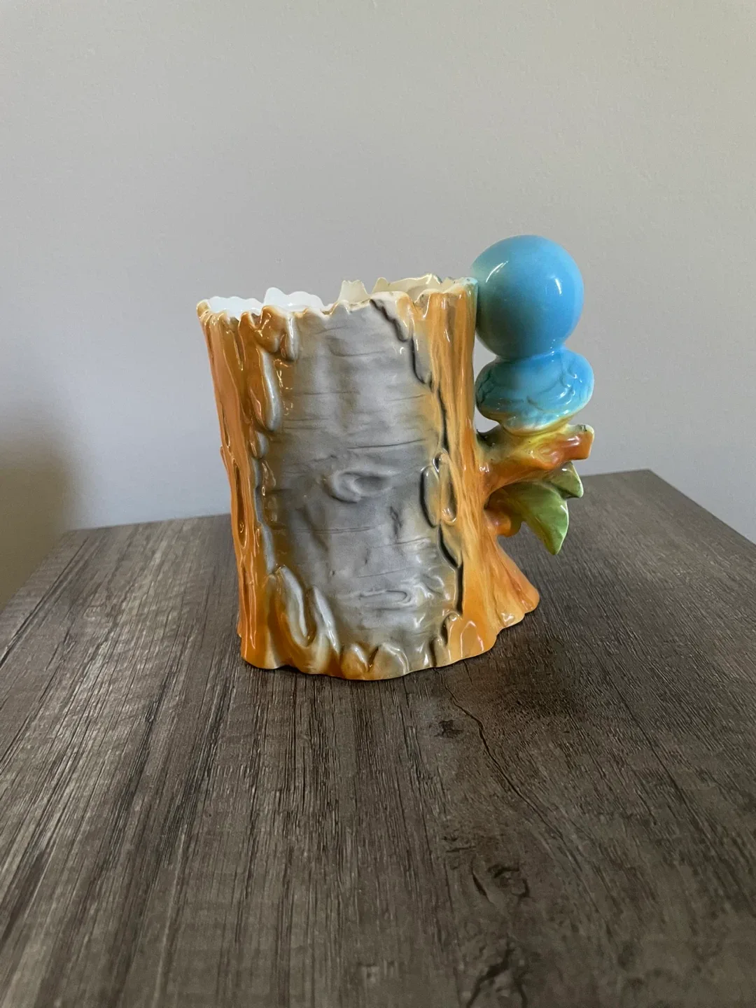 Vintage Relpo “Bluebirds on a Stump” Planter – Made in Japan image indicator(3)