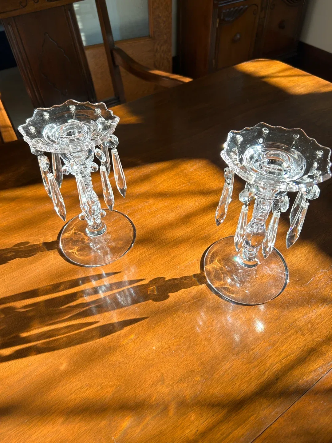 Clear Glass Candlestick Holders - Set of 2 image indicator(2)