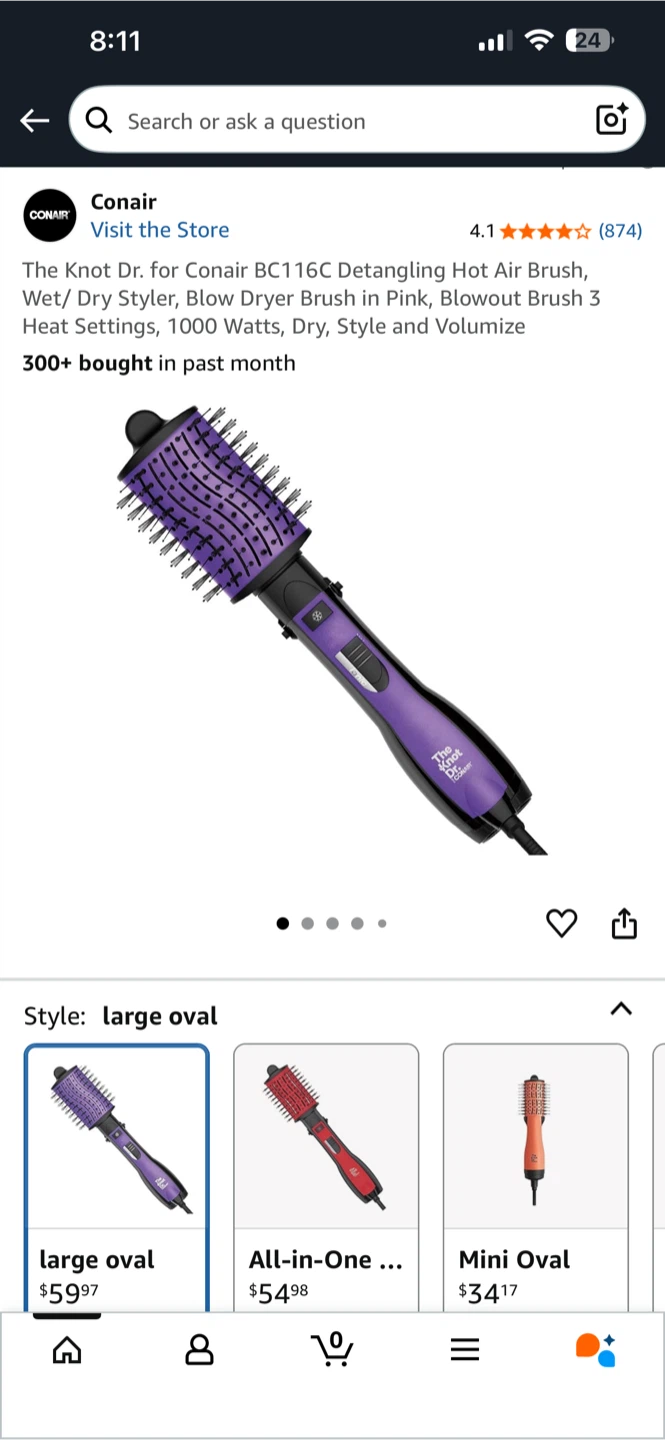 The Knot Dr (Conair) Detangling Hot Air Brush - photo 2