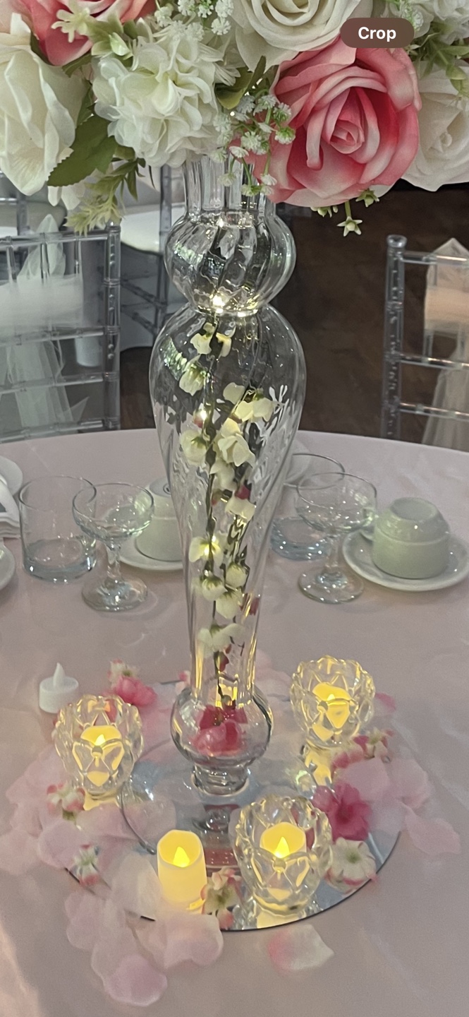 Artificial Rose Bouquet – Blush & White with Centerpiece - photo 4