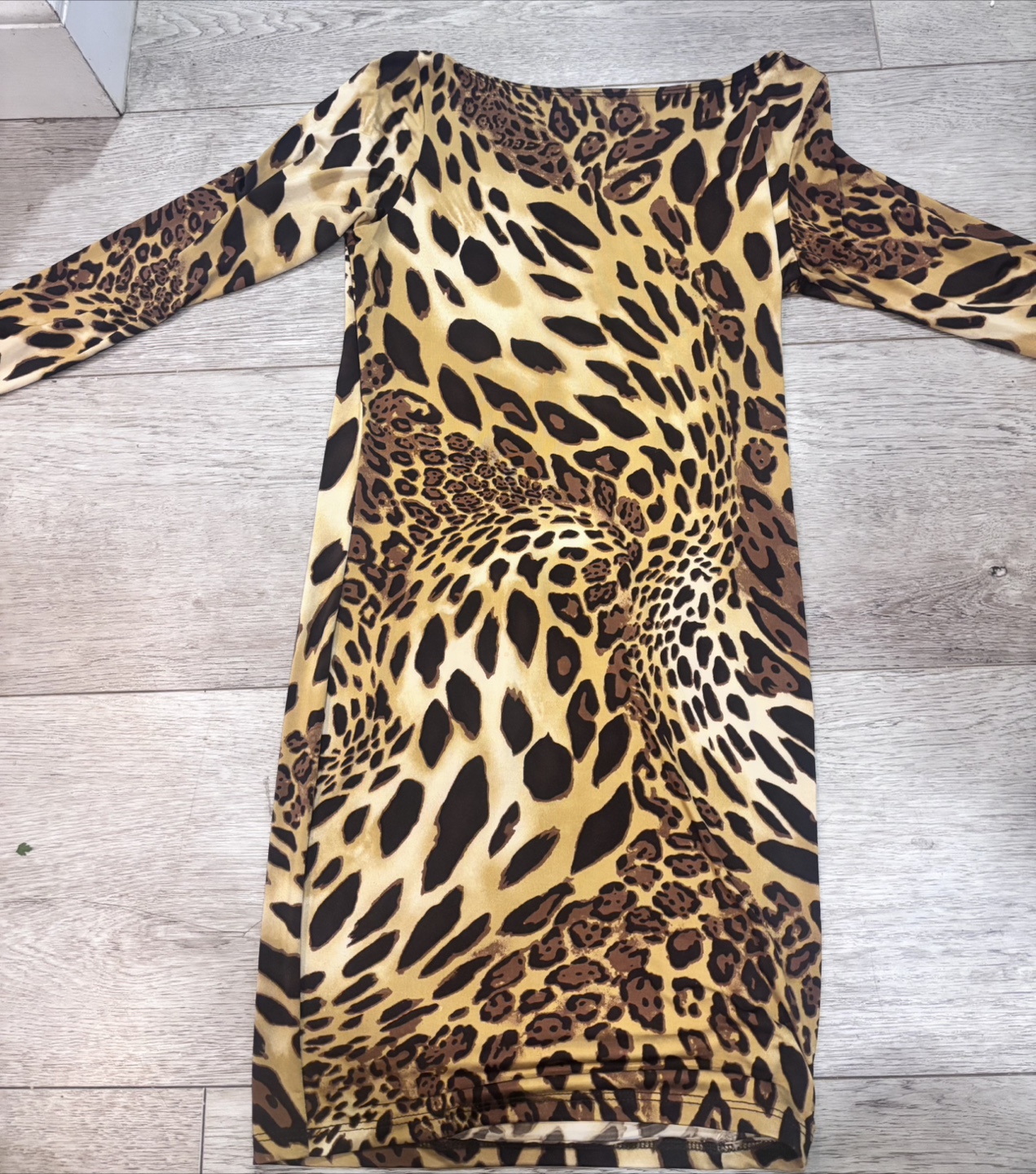 Leopard Print Long Sleeve Mini Dress - photo 5
