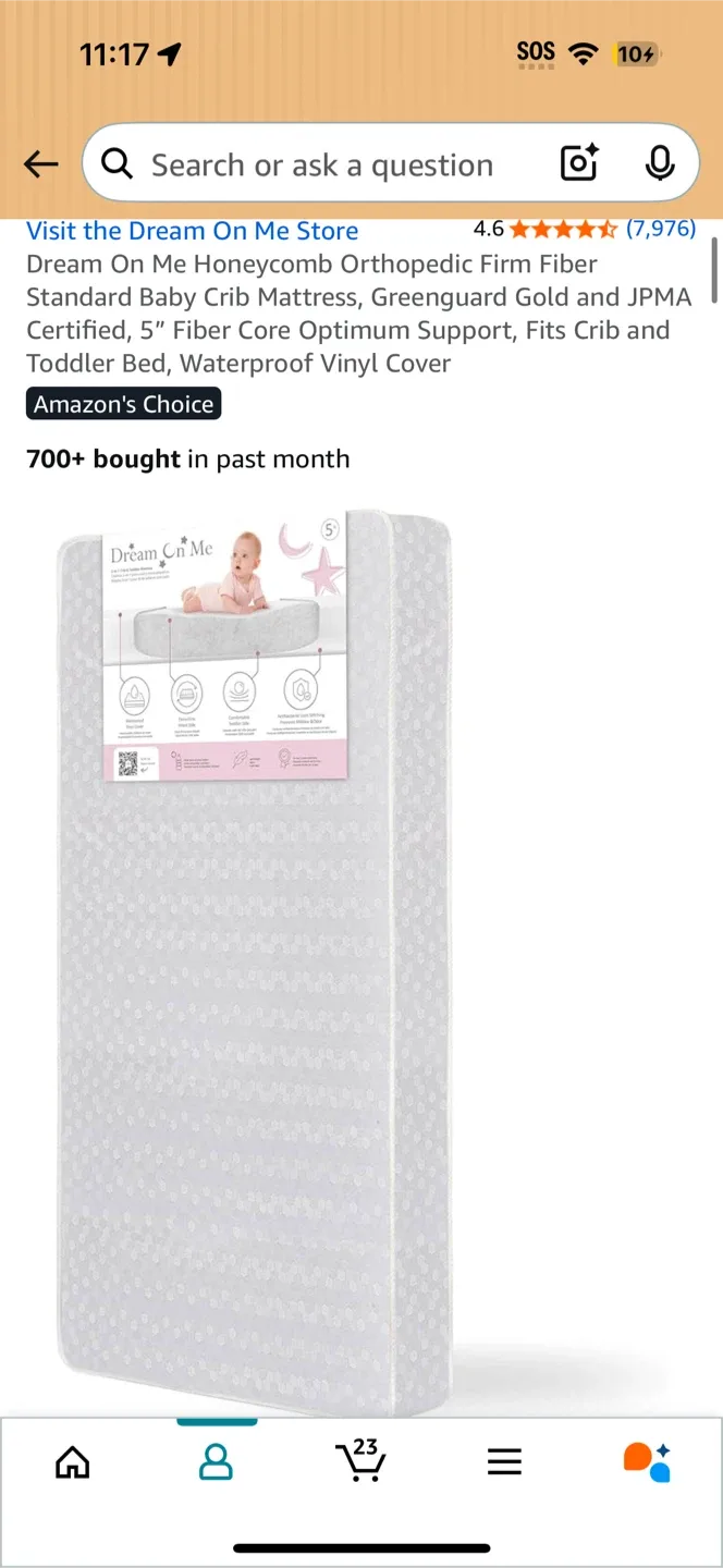 Dream On Me Synergy 5-in-1 Convertible Crib with mattress image indicator(2)