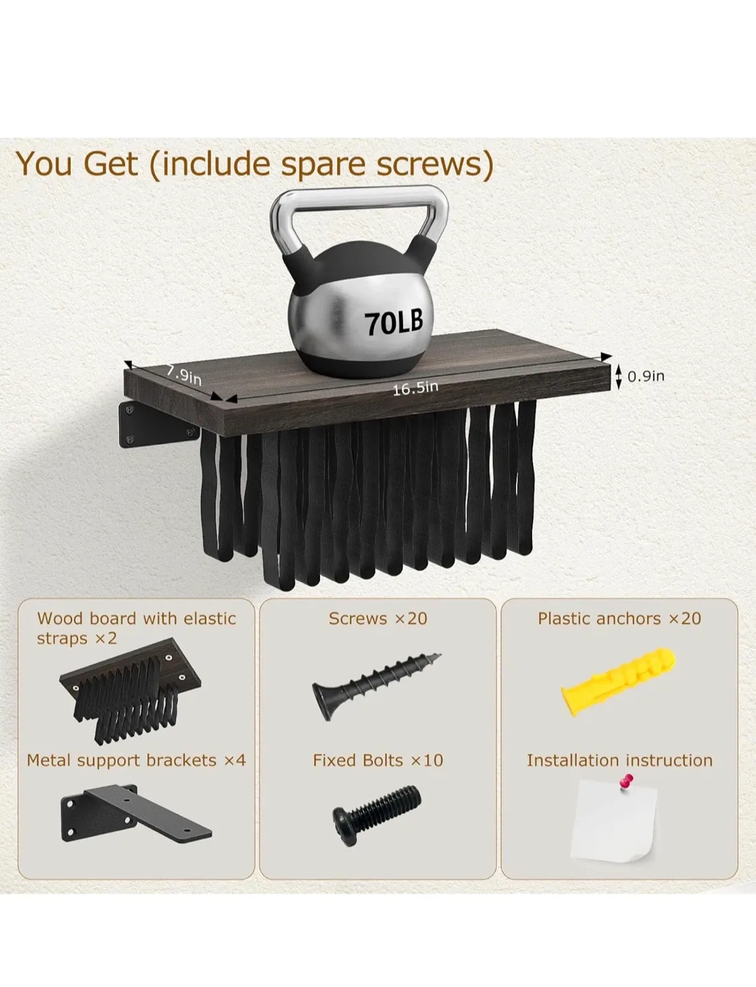 NANATI Floating Bookshelf Set - Heavy Burn image indicator(6)