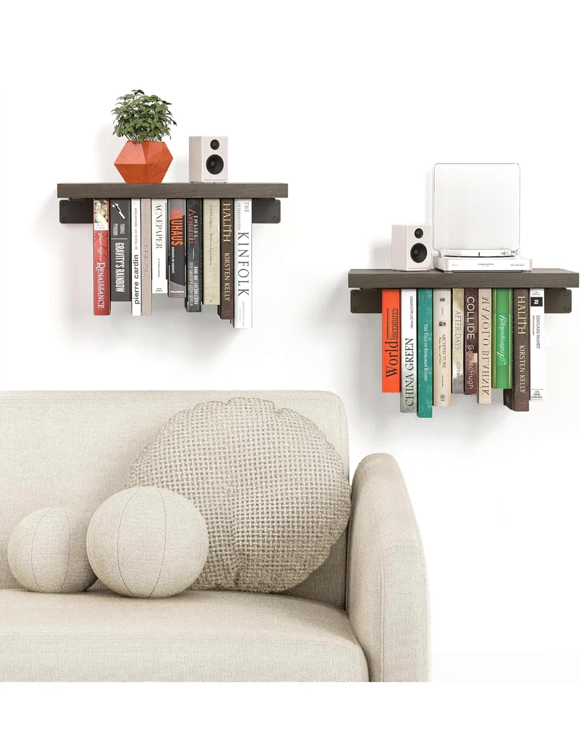 NANATI Floating Bookshelf Set - Heavy Burn image indicator(5)