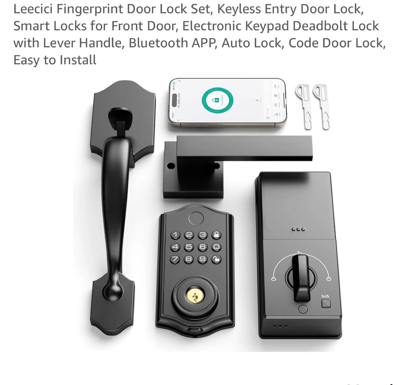 Leecici Smart Door Lock with Handle Set - Keyless Entry thumbnail