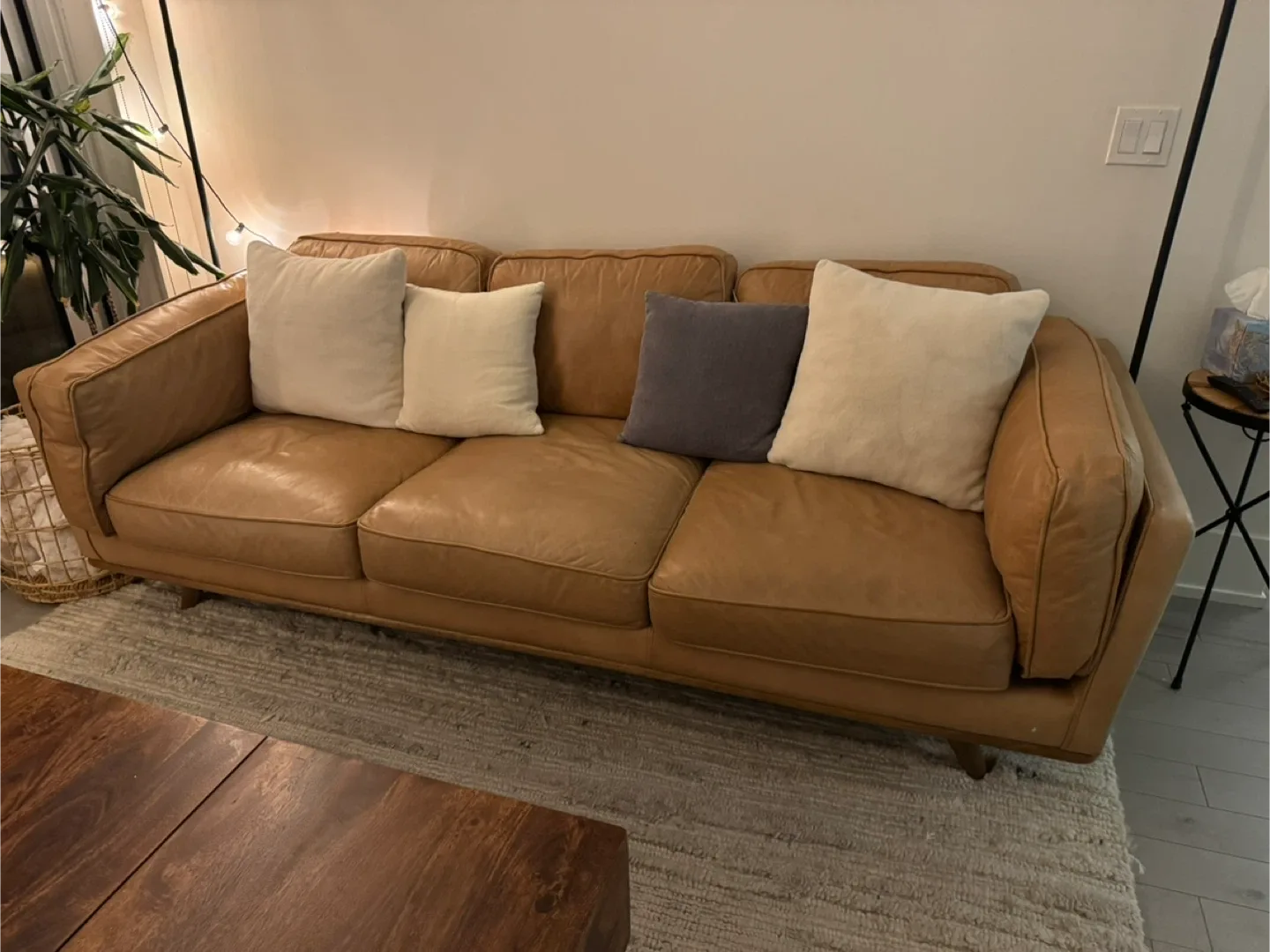 Article Timber 90” Leather Couch- Tan thumbnail