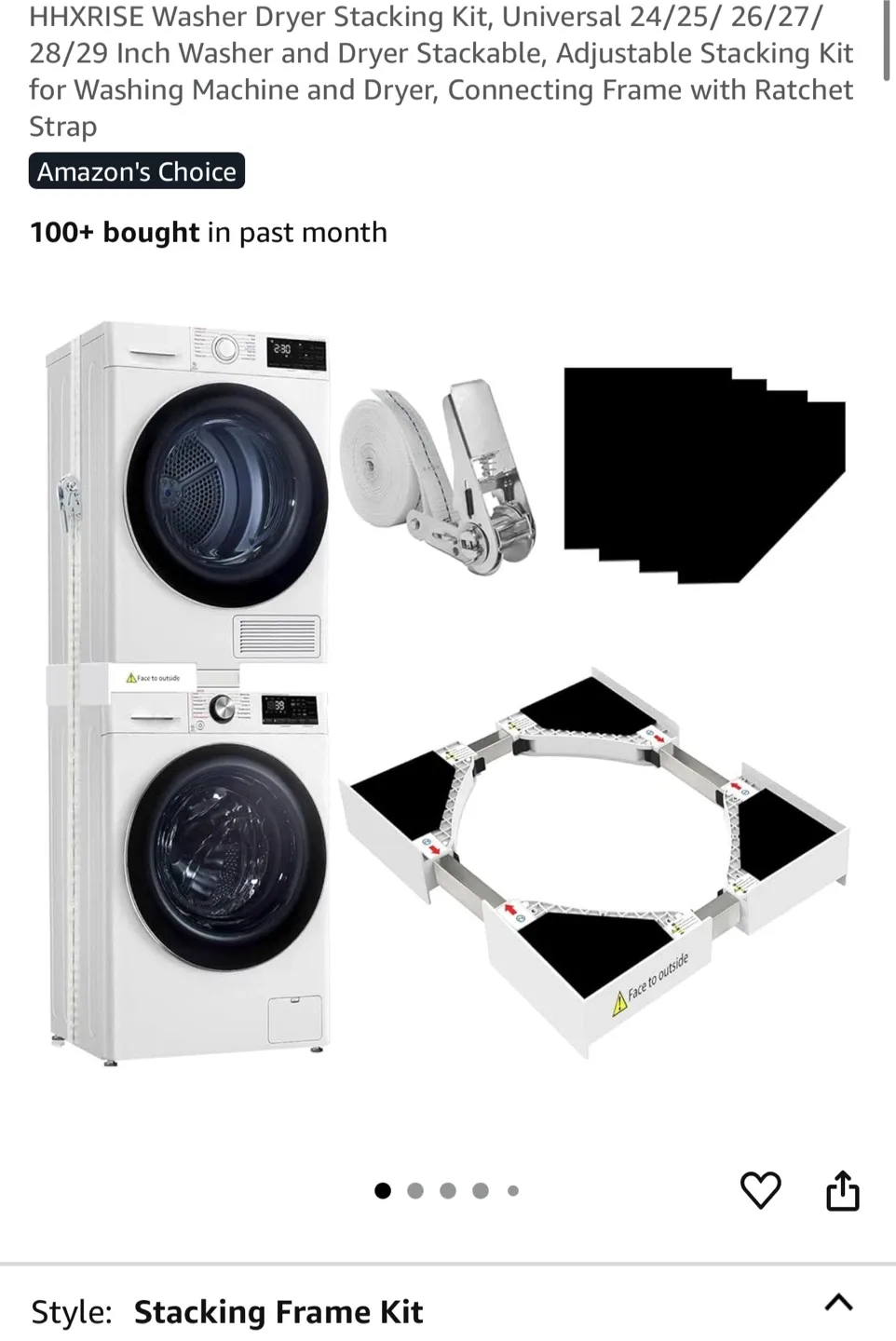 HHXRISE Washer Dryer Stacking Kit 24-29 Inch thumbnail