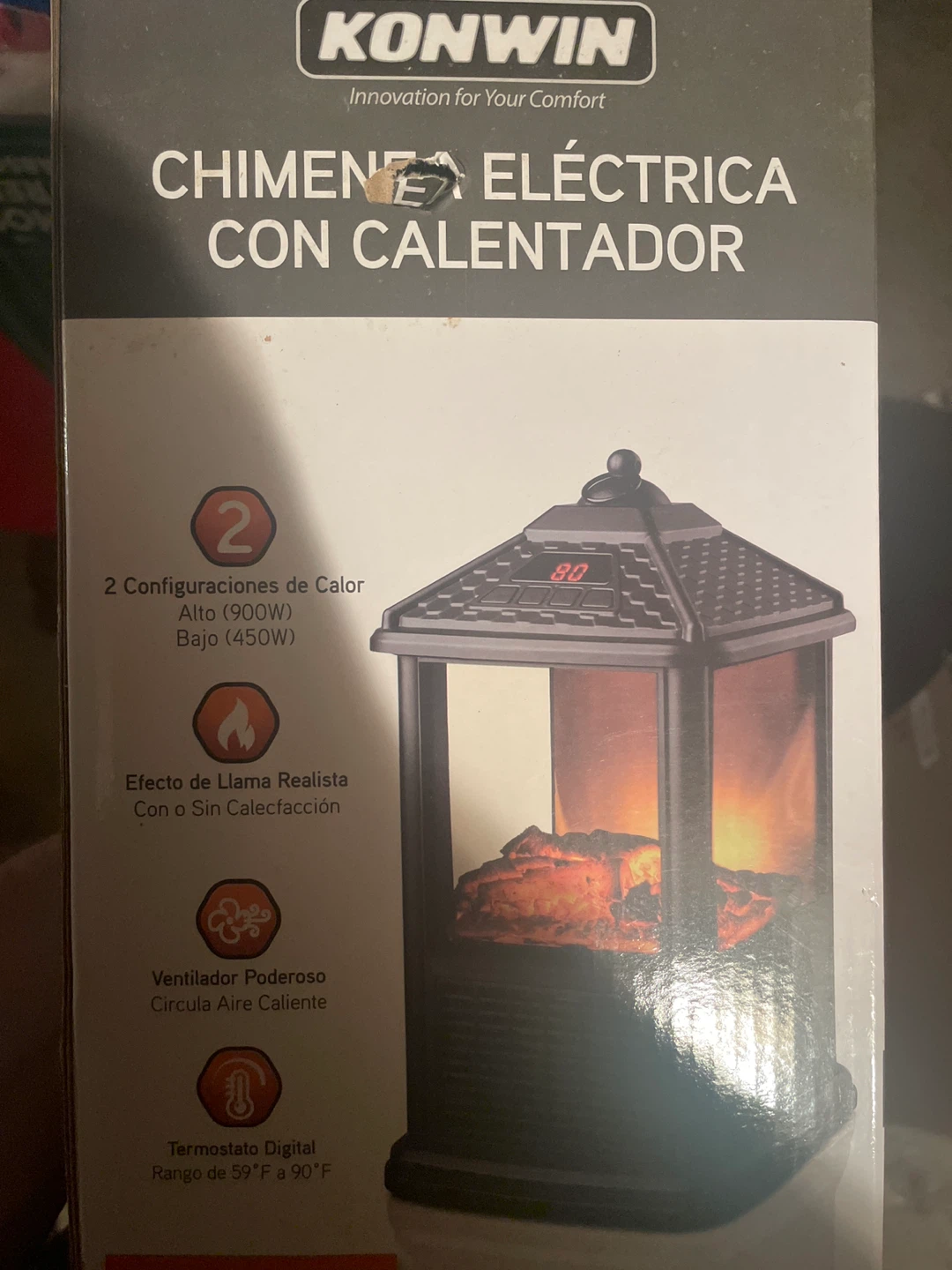 KONWIN Chimenea Electrica Con Calentador