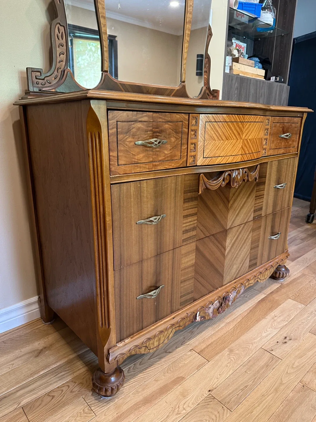 Beautiful Antique Waterfall Dresser (CAN DELIVER) image indicator(3)