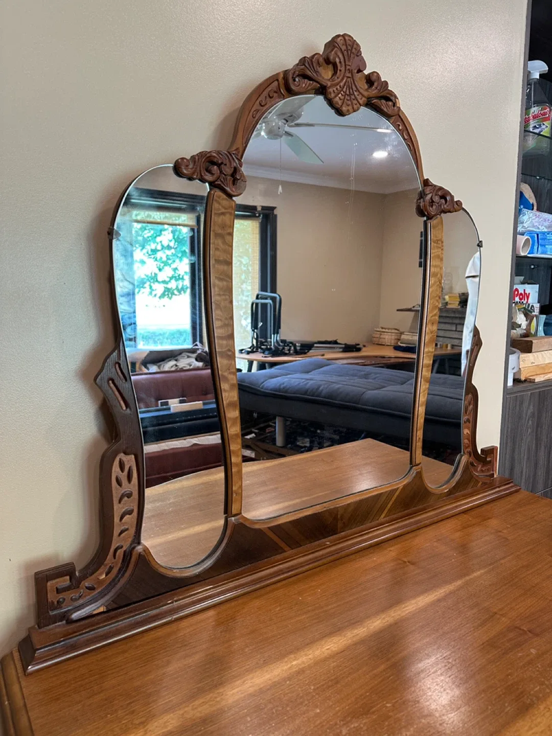 Beautiful Antique Waterfall Dresser (CAN DELIVER) image indicator(4)