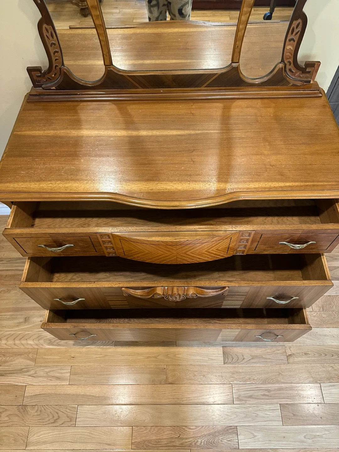 Beautiful Antique Waterfall Dresser (CAN DELIVER) image indicator(5)